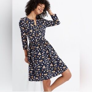 Madewell 3/4 Sleeve 100% Silk Dress